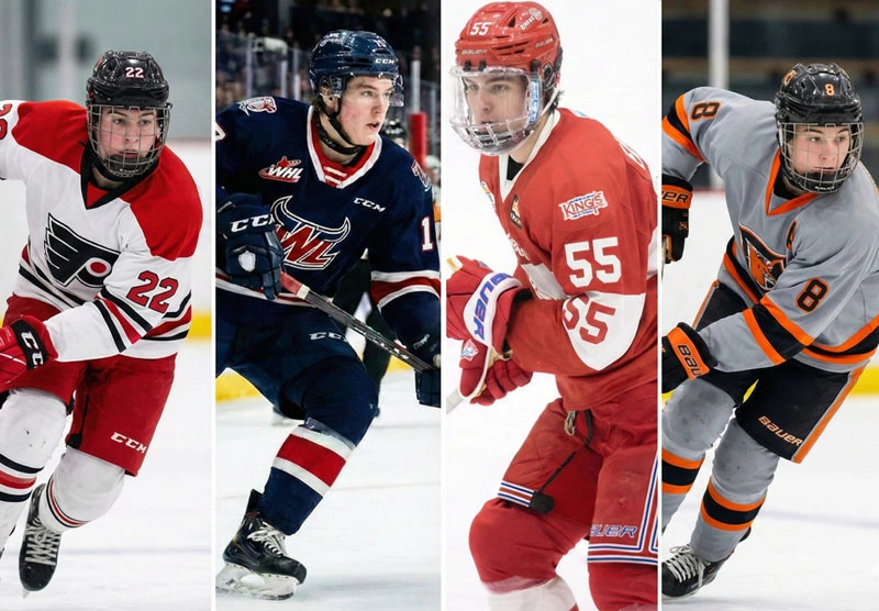 Photo collage of fictional WHL players
