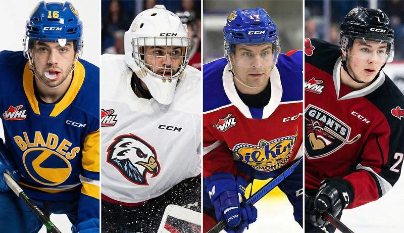 Photo collage of fictional WHL players